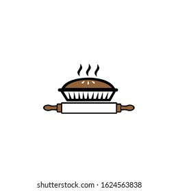 Pie icon, Bakery Label, Baker Logo, Pie Icon, Baking Logo, Retro Apple Pie Logo.