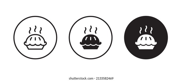 pie icon button, vector, sign, symbol, logo, illustration, editable stroke, flat design style isolated on white food icons