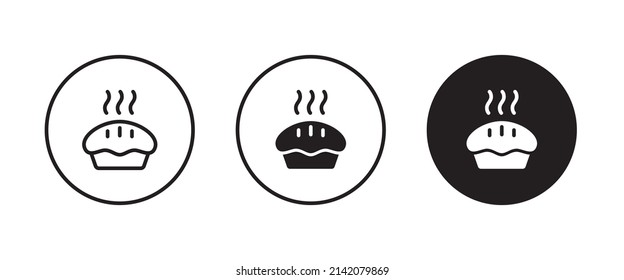 pie icon button, vector, sign, symbol, logo, illustration, editable stroke, flat design style isolated on white food icons
