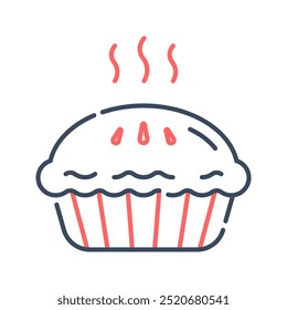 Pie icon. pie, cake, pastry, bakery, sweet, dessert, cooking, apple, food, delicious. Vector icon illustration