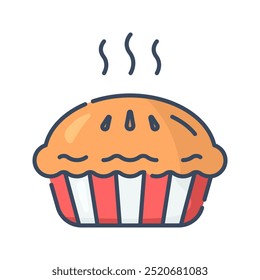 Pie icon. pie, cake, pastry, bakery, sweet, dessert, cooking, apple, food, delicious. Vector icon illustration