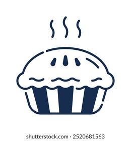 Pie icon. pie, cake, pastry, bakery, sweet, dessert, cooking, apple, food, delicious. Vector icon illustration