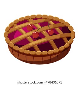 Pie icon. Cartoon illustration of pie vector icon for web