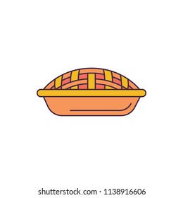 Pie icon, cartoon style
