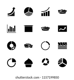 Pie icon. collection of 16 pie filled icons such as graph. editable pie icons for web and mobile.