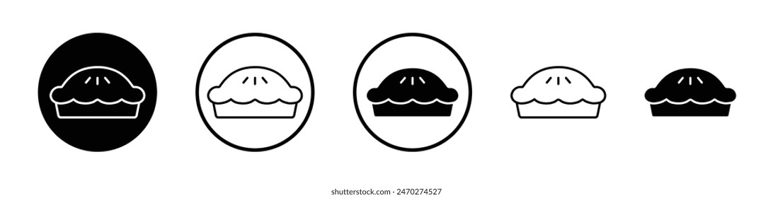 Pie icon collection. Hot apple pie vector icon.