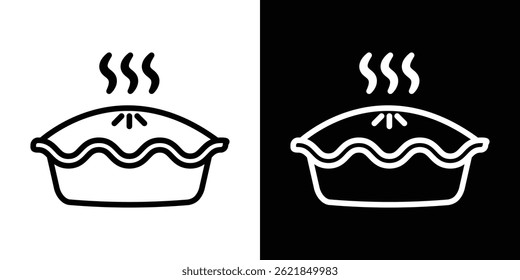 Pie icon concept stroke on white background