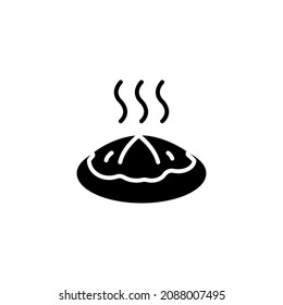 pie icon designed in solid black style and glyph style in food and drink icon category