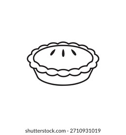 Pie Icon with Dessert Pie Illustration Vector