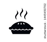 Pie icon. Flat vector illustration in black on white background. EPS 10
