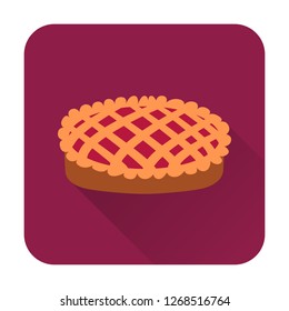 Pie icon flat vector illustration, food icon