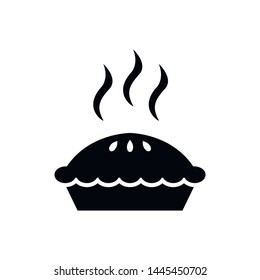 Pie icon. Flat vector illustration in black on white background. EPS 10