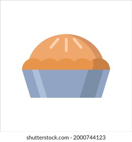 pie icon, flat icon vector illustration isolated on white background. for food, cake, and other shopping themes