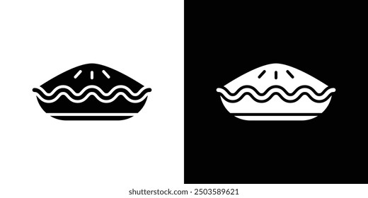 Pie icon Flat vector set outline