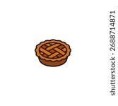 Pie Icon – Flat Vector of Thanksgiving Dessert for Autumn Holiday Celebration and Family Dinner Design