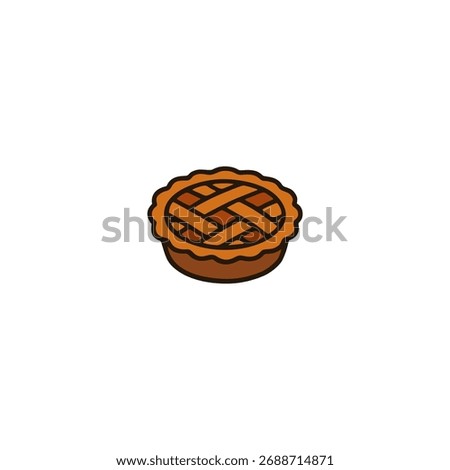Pie Icon – Flat Vector of Thanksgiving Dessert for Autumn Holiday Celebration and Family Dinner Design