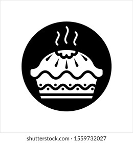 Pie Icon, Food Pie Icon Vector Art Illustration