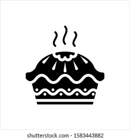 Pie Icon, Food Pie Icon Vector Art Illustration