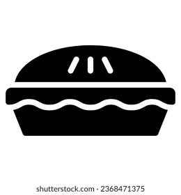 Pie icon in glyph style. Vector illustration, suitable for logo, web, graphic design, illustration, sticker, books, etc