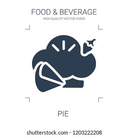 pie icon. high quality filled pie icon on white background. from food collection flat trendy vector pie symbol. use for web and mobile