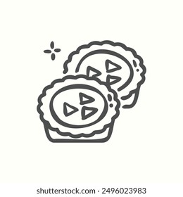 pie icon, isolated handdrawn icon theme bakery