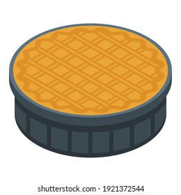 Pie icon. Isometric of pie vector icon for web design isolated on white background