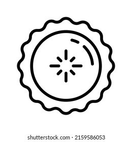 Pie Icon. Line Art Style Design Isolated On White Background