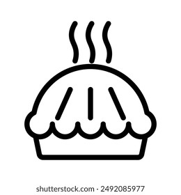 Pie icon linear logo mark in black and white