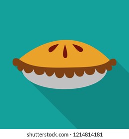 pie icon with long shadow, flat design