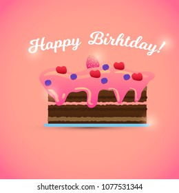 pie icon on pink backround vector illustration 