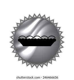 Pie icon on round sticker