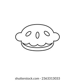pie icon on a white background, vector illustration