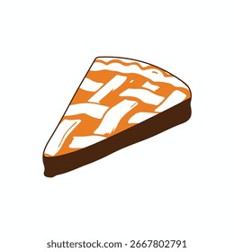 A Pie Icon on a white background, A hand drawn illustration of Pie icon on a white background