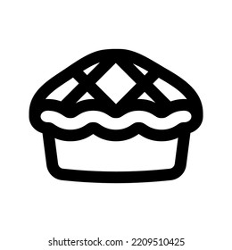 pie icon, outline style, editable vector