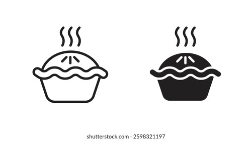 Pie icon outlined icon vector collection.