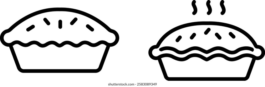  "Pie Icon Representing Delicious, Sweet or Savory Baked Goods"