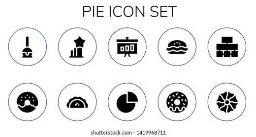 pie icon set. 10 filled pie icons.  Simple modern icons about  - Cake pop, Donut, Stats, Pastry, Graphic, Pie chart, Flow chart, Cookie