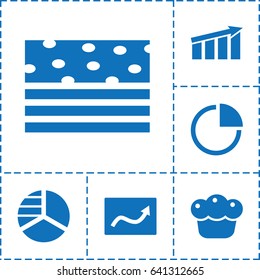 Pie icon. set of 6 pie filled icons such as pie chart
