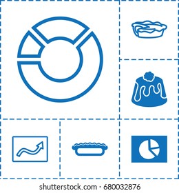 Pie icon. set of 6 pie filled and outline icons such as