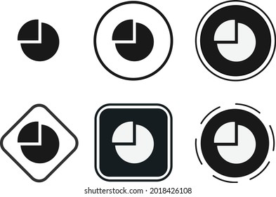 pie icon set. Collection of high quality black outline for web site design and mobile dark mode apps. Vector illustration on white background