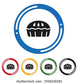 Pie icon set. flat design vector illustration in 5 colors options for web design