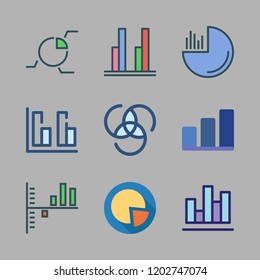 pie icon set. vector set about bar chart and pie chart icons set.