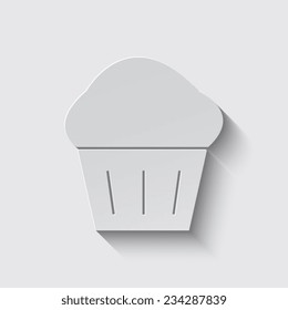 Pie icon  with shadow on a grey background
