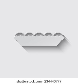 Pie icon with shadow on a grey background
