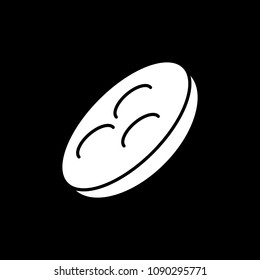 Pie icon. Silhouette Pie vector icon for web design isolated on black background