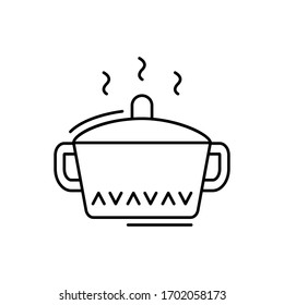 Pie icon. Simple line, outline vector elements of kitchen object for ui and ux, website or mobile application