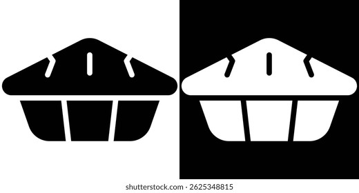 Pie icon simple line vector. Symbol, logo.