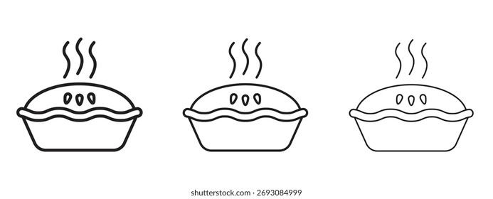 Símbolo de ícone de pizza. Sinal de estilo linear para conceito móvel