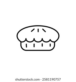 Pie icon Thin line art isolated