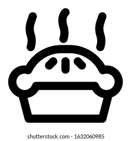 Pie icon using line style vector design